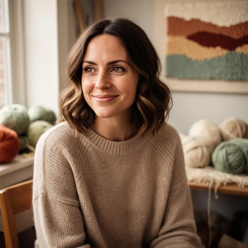 Emma, founder, in her craft studio