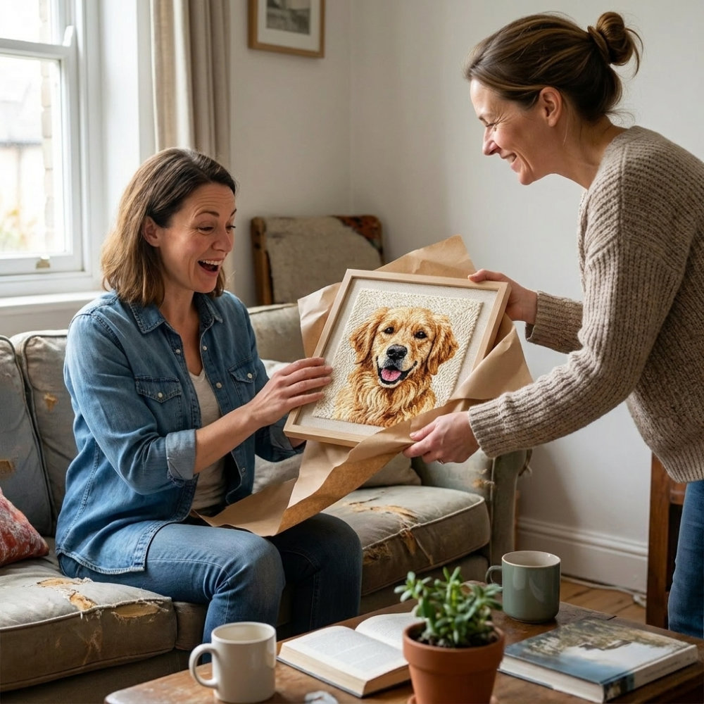 Sarah surprises her sister — She cried. Worth it.